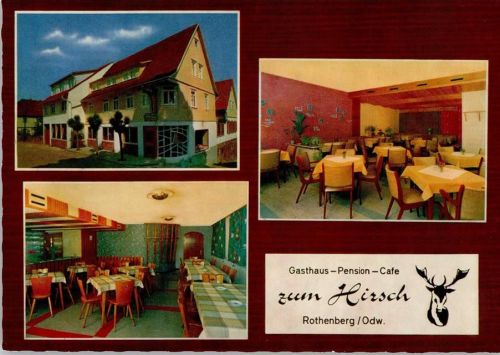Rothenberg Gasthaus Pension Café Zum Hirsch Innenaufnahmen Gastraum 3-Bildaufnahme