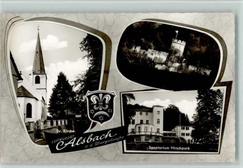 Alsbach Evangel. Kirche Burg Sanatorium Hirschpark 3-Bildaufnahme Wappen