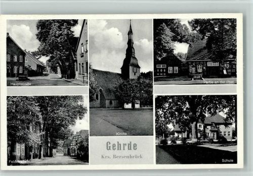 Gehrde Hauptstraße Feldstraße Kirche Partie an der Post Schule Mehrfachaufnahme