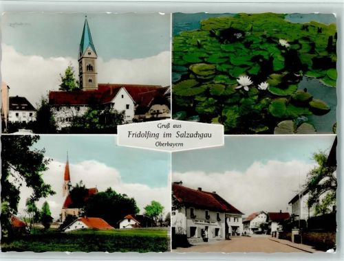 Fridolfing Ortsansichten Kirche Seerosen 4-Bildaufnahme