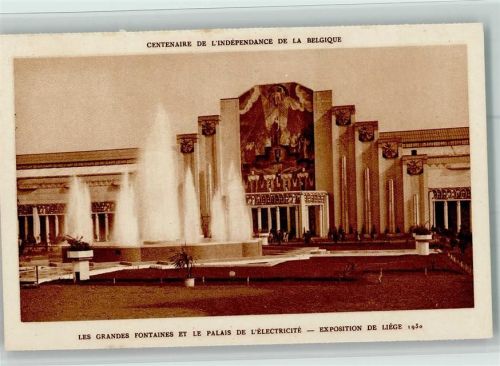 Les Grandes Fontaines et le Palais de Electricite 1930, offiz. AK
