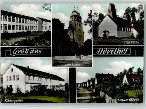 Hövelhof Kirchschule Kath. Kirche Evangel. Kirche Kindergarten Breslauer Straße Mehrfachaufnahme