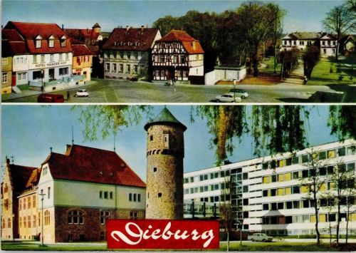 Dieburg Ortsansichten Turm Hotel Mainzer Hof 2-Bildaufnahme