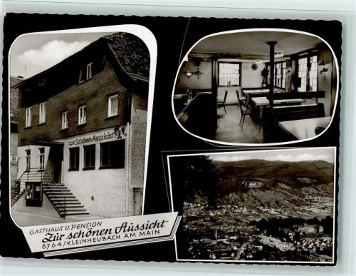 Kleinheubach Gasthaus Pension Zur schönen Aussicht Innenaufnahme Gesamtansicht 3-Bildaufnahme