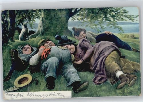 1909 Mittagsruhe unter einem Baum