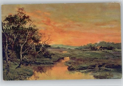 Moorlandschaft - Sonnenuntergang Blatt 4 - 1917 AK