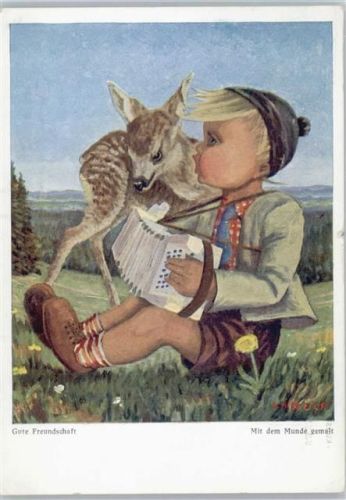 1953 Nr. 123 Mit dem Munde gemalt - Hummel ähnlich