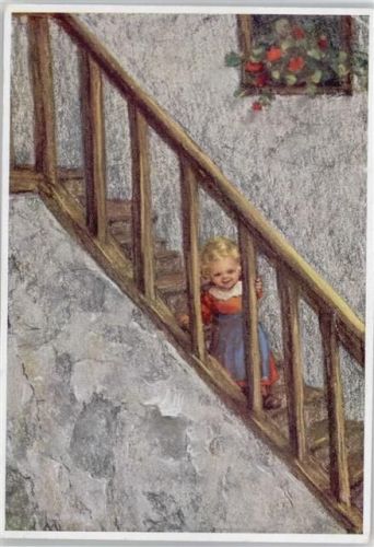 Nr. 380 Was gibts Neues - Kinder steht auf der Treppe