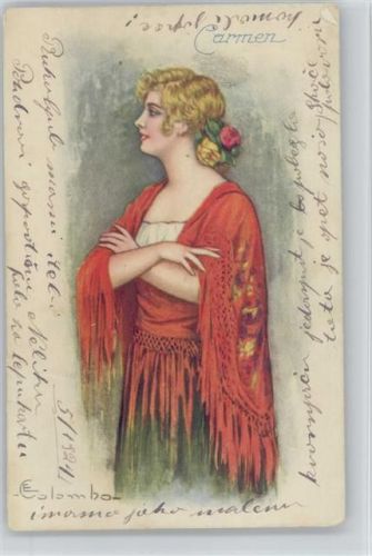 Serie 1690-1 "Carmen" Mode Colombo 1924 Künstlerkarte