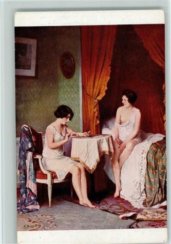 Nr. 483 - sign Marais-Milton: A game of patience - Frauen in Dessous Unterwäsche spielen Karten , Erotik Verlag A. Noyer