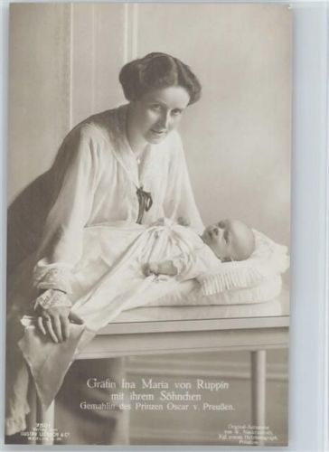 Gräfin Ina Maria von Ruppin mit Baby - 7501 Liersch Adel Prinz Oskar