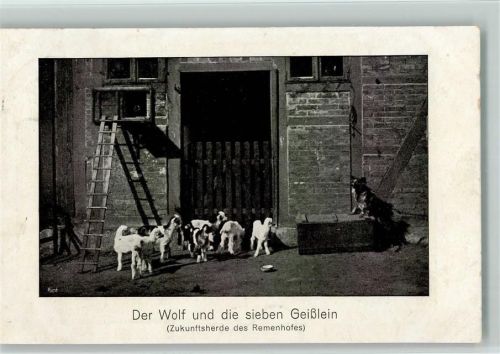 Der Wolf und die sieben Geißlein - Bauernhof 1911 AK