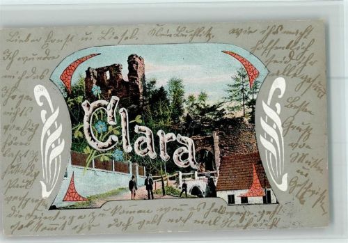 1904 Jugrndstil - Verlag Edgar Schmidt, Dresden Serie 1515 Dess. 68 - Namen auf Ansichtskarten "Clara" AK