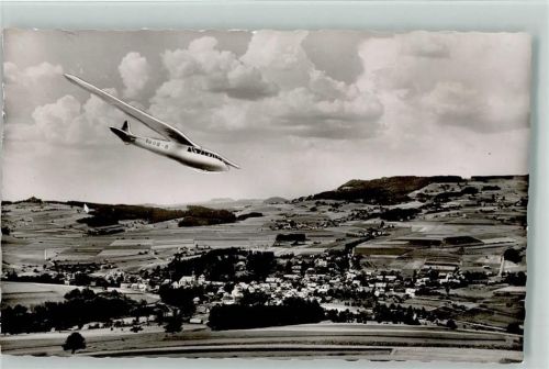 Wasserkuppe Rhön - Segelflugzeug in der Luft ca 1960 Foto AK