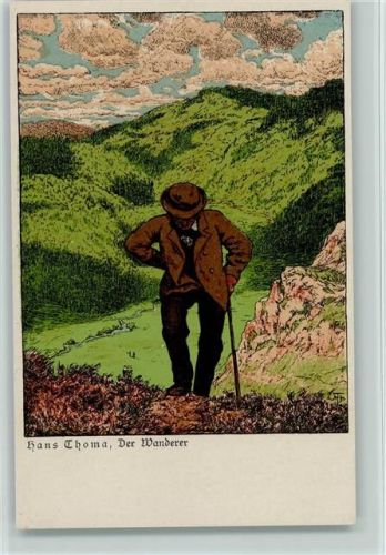 Der Wanderer, litho - Dt. Graphiker Nr. 14 Thoma Nr. 4 Karlsruher Künstlerbund