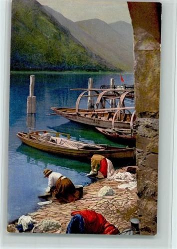 Oltrona di S. Mamette Lago di Lugano Mägde beim Waschen