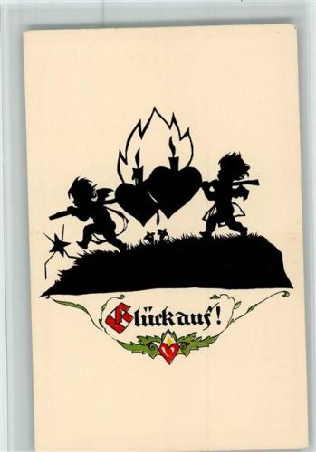 Nr. 6 Glück auf - Engel tragen Herzen AK gute Erhaltung Plischke, G.