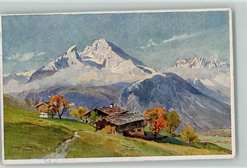 Watzmann 1918 AK Berghäuser - Berge