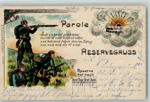 Nr. 737 Verlag Freund - Parole - Schießübung , litho 1902 AK