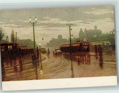 Straßenbahn u. Omnibus Verkehr in der Stadt AK