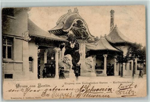 Zool. Garten Berlin - Eingang 1900 AK