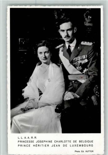 Prinz Heritier Jean mit Josephine Charlotte de Belgique, sehr gute Erhaltung AK