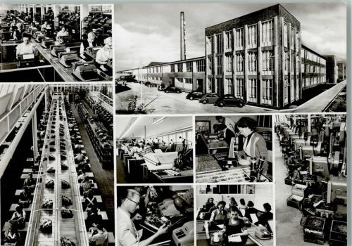 Bilder aus den Olympia Werken 1955 Fließbandarbeit, Berufe