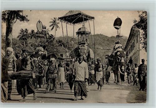 Kandy Perahera, Ceylon - Elefanten geschmückt