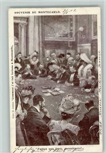 Monte Carlo Roulett-tisch AK Roulette 1902