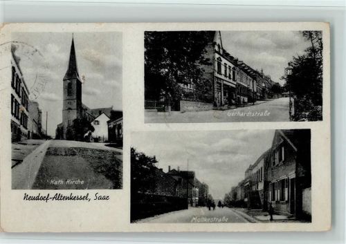 Altenkessel 1949 Neudorf - Gerhardtstraße, Moltkestraße, AK