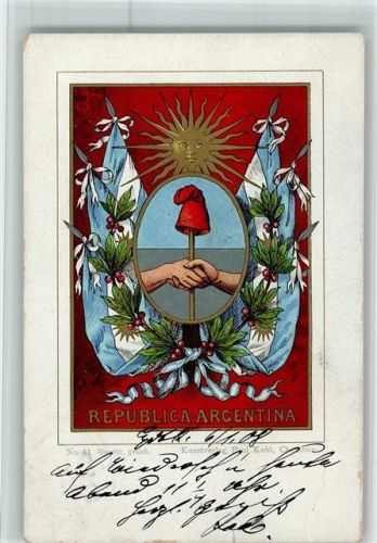 1908 Fahne Handschlag Sonne Passepartout Bahnpost Zug 550