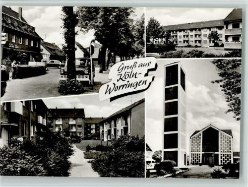 Köln Worringen 612 Verlag Korr, Aufnahme Mulert Nr. 138 - Kirche, Siedlung , sehr gute Erhaltung AK