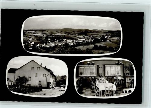Birkenau Gesamtansicht Gasthaus Pension Deutsches Haus Innenaufnahme Gastraum 3-Bildaufnahme
