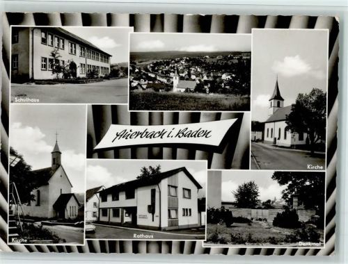 Auerbach 1970 Kriegerdenkmal, Kirche, Schule, Rathaus, gute Erhaltung AK