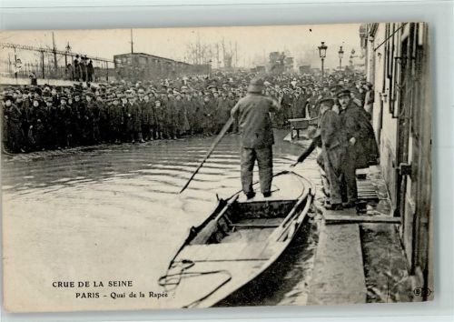 Paris 1910 Crue de la Seine 1910 - Auai de la Rapee AK