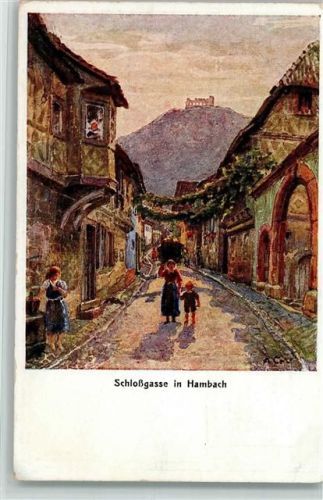 Hambach Nr. 316 - Schloßgasse in Hambach, sign Croissant
