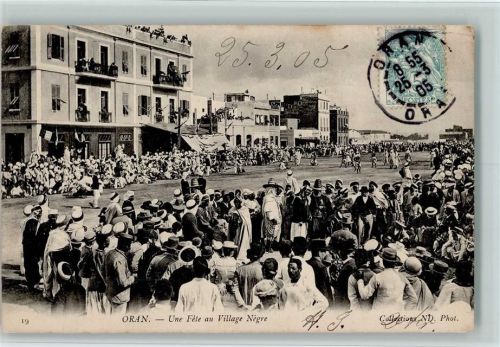Oran 1905 Une Fete au Village Negre AK