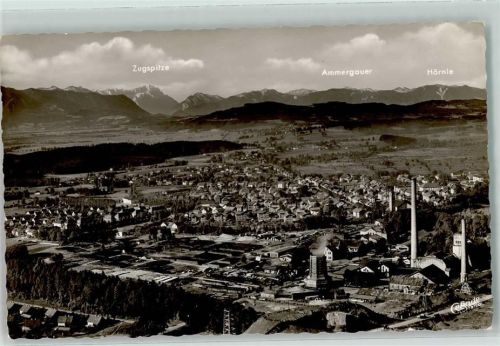 Penzberg Industriegebiet Alpen Fliegeraufnahme