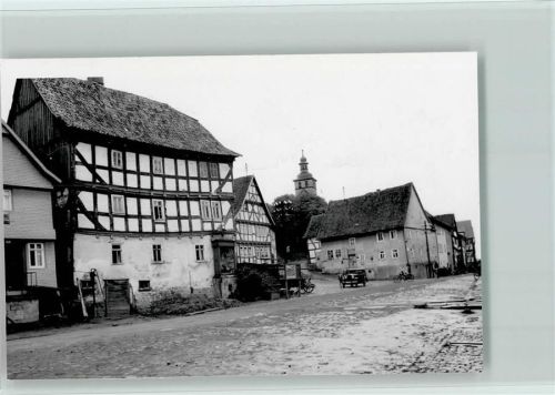 Grebenau Fachwerkhaus Teilansicht Oldtimer