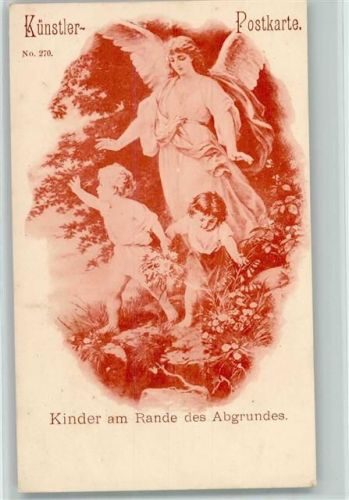 1900 Künstler Postkarte Nr. 270 - Kinder am Rande des Abgrundes AK