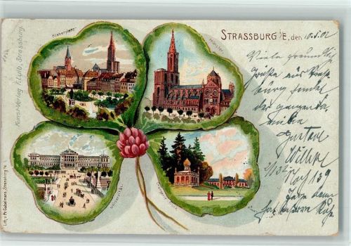 Strasbourg 1902 Universität Kleberplatz Münster Orangerie-Kiosk Vierblättriges Kleeblatt