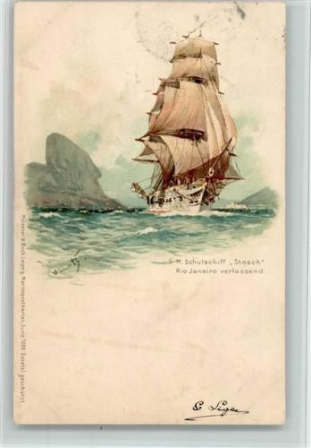 Meissner & Buch Marinekarten Serie 1000 - Segelschiff Stosch AK Bohrdt, H. Lithographie / Künstlerkarte