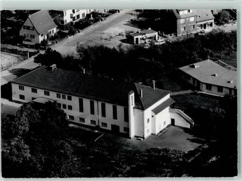 Rodenkirchen Fliegeraufnahme Evangelische Kirchengemeinde Ernst Moritz Arndt-Haus Rückseite mit Kleberesten bzw Abschürfungen