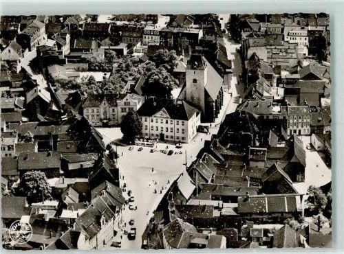 Schöningen Fliegeraufnahme Kirche mit Rathaus