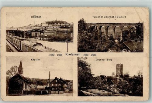 Kreiensen Bahnhof Greener Eisenbahn-Viadukt Kapelle Greener Burg