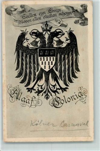 W5000 Köln Stadt Alaaf Colonia Wappen Karneval 1912