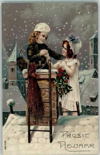 1909 Neujahr Poesie / Liebe AK