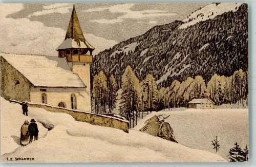 1912 Bergkirchlein Zur Bekämpfung der TBC bei Kindern Spendenkarte