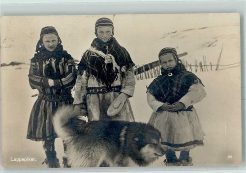 Hammerfest 1931 Lappepiker Husky Kinder Tracht Ort lt. Stempel