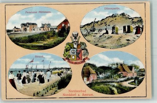 Norddorf Pensionat Hüttmann Dünenpartie Strand Wappen